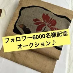 フォロワー6000名様記念オークション♪ 生紬　９寸名古屋帯