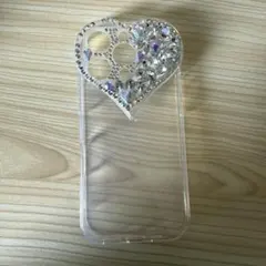 ハート型ストーン装飾iPhone用ケース