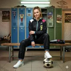 良品★ umbro アンブロ ウィンドブレーカー 上下セット レディースM 刺繍