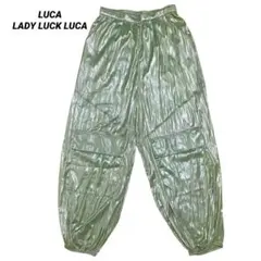 LUCA LADY LUCK LUCA サテン カーゴパンツ イージーパンツ 緑