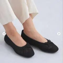 green label relaxing シアーニット バレエシューズ