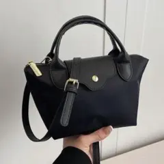 2WAY ナイロン ショルダーバッグ ブラックのサムネイル