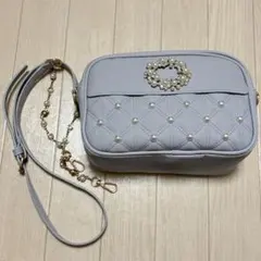 evelyn パールショルダーバッグ グレーのサムネイル