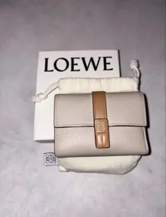 最終価格 LOEWE 折り財布 良品 美品 ライトオーツ ハニー ベージュ系