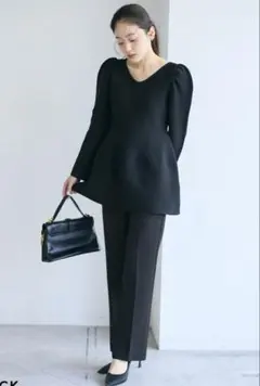 ミニパフスリーブ2wayペプラムトップス