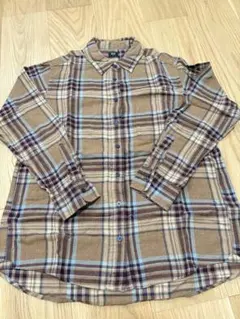 UNIQLO チェック柄 長袖シャツ ブラウン系 Mサイズ