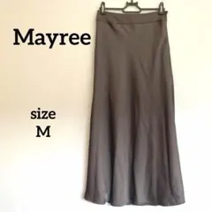 【大人気】Mayreeサテンスカート　ロング丈　マキシ丈　茶色のサムネイル