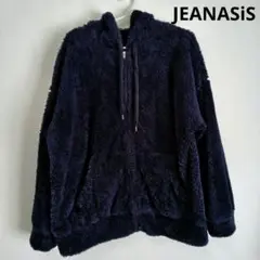【美品】JEANASiS ボアフリースパーカー もこもこコート ネイビー