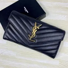Saint Laurent 長財布 カサンドラ ブラック YSLのサムネイル