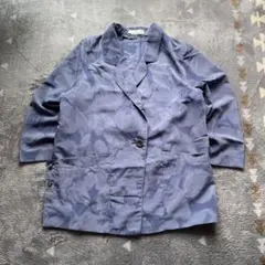 希少 vintage 薄紫色 花柄 マーブル模様 テーラードジャケット レトロ