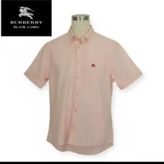 バーバリー ブラックレーベル 半袖シャツ ピンク L 麻混
