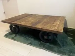 クラッシュゲート センターテーブル ローテーブル ウッド ガラス