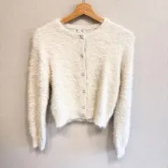 【GU】シャイニークルーネックカーディガン S レディース