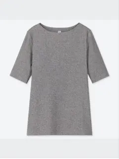 UNIQLO リブボートネックT Lサイズ　未使用