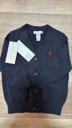 【タグ有】Ralph Lauren ネイビー Vネックカーディガン 18M