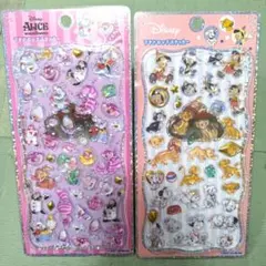 新品未開封★ディズニー☆プチドロップステッカー2種セット★アリス＆クラシック