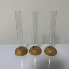 ガラス・木製フラワーベース 3個セット