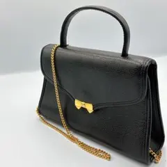 美品⭐️ニナリッチ　フォーマルバッグ　チェーンショルダー　黒　ゴールド　90s