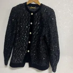 Golden Palette ノーカラージャケット　スパンコール　黒　9号のサムネイル
