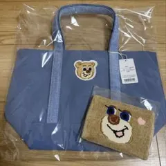 【新品】フェイラーオールドテディワッペントートバッグライトブルーティッシュポーチ