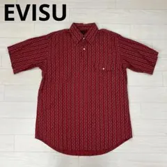 EVISU エヴィス スリップオンシャツ 半袖BDシャツ 幾何学模様 赤 40のサムネイル