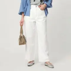 green label relaxing ワイド デニム パンツ オフホワイト