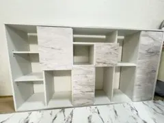 LOWYA 大理石風　本棚 シェルフ ディスプレイ キャビネット　横型