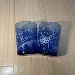ハローキティペアグラス　ガラスコップ　青色
