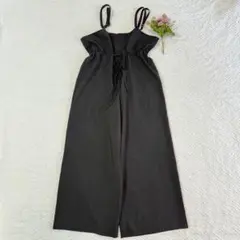 LUNACION サロペット ブラック ギャザー オールインワン Mサイズ