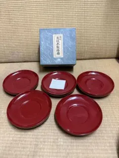 古代朱 椿皿 銘々皿 5枚セット 木箱入り - メルカリ