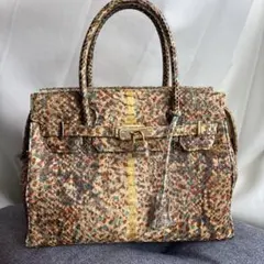 ニャン様専用 ハンドバッグ　パイソン　エキゾチックレザー　カギ付き　ROZEN