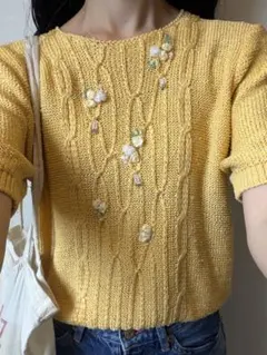 vintage サマーニット　小花のサムネイル