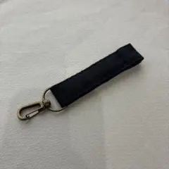 ハンドメイド　帆布キーホルダー（ブラック）