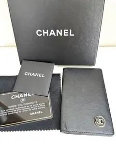 【正規品】CHANELココマークカードケース名刺二つ折りブラックゴールド金具