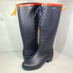 37【AIGLE】エーグル ミスマリオン レインブーツ パッカブル　ネイビー