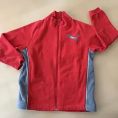 PUMA フリースジャケット 赤/グレー