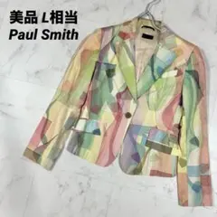 【美品】Paul Smith BLACK 総柄テーラードジャケット L相当