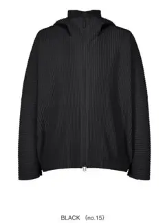 25SS オムプリッセ ジップアップパーカー ブラック