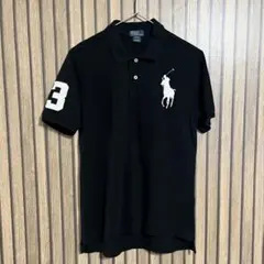 ラルフローレン ポロシャツ S ブラック×イエロー ビッグポニー