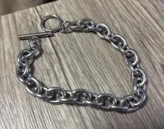 シルバーカラー マンテル チェーンブレスレット