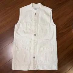 ZARA ジレ　新品未使用　ベスト　ホワイト　XSのサムネイル