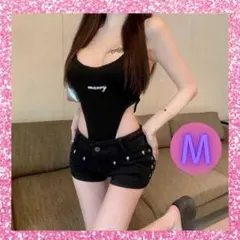 y2k ローライズ ショートパンツ ブラック 平成グランジ ギャル　Mサイズ