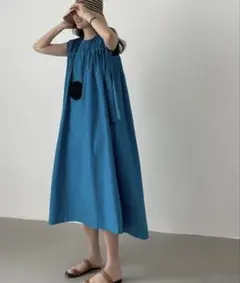 新品未使用N.s フレンチスリーブルーズワンピース