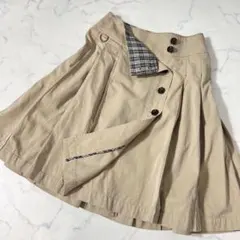 極美品 バーバリースカート ノバチェック ひざ下 M ハニーベージュ B1131