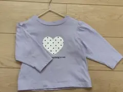 アプレレクール薄紫 ハート柄 Tシャツ　80㎝