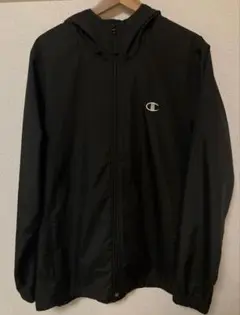 【美品】Champion ブラック ナイロンジャケット