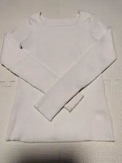 アーバンリサーチ　ホワイト リブ編み 長袖セーター　フリーサイズ