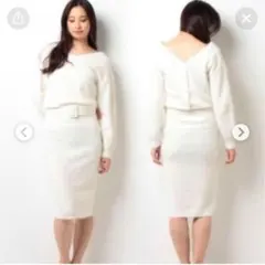 Lily Brown リリーブラウン アンゴラ 混 ニット リボンワンピース