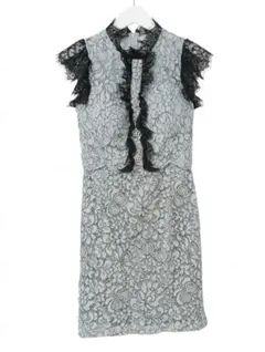 【dazzy】【美品】ブルーレースドレス　Mサイズ　フリル付き