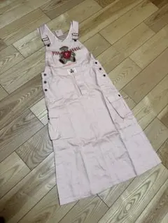 ピンクハウス　くまさん刺繍サロペットジャンパースカート